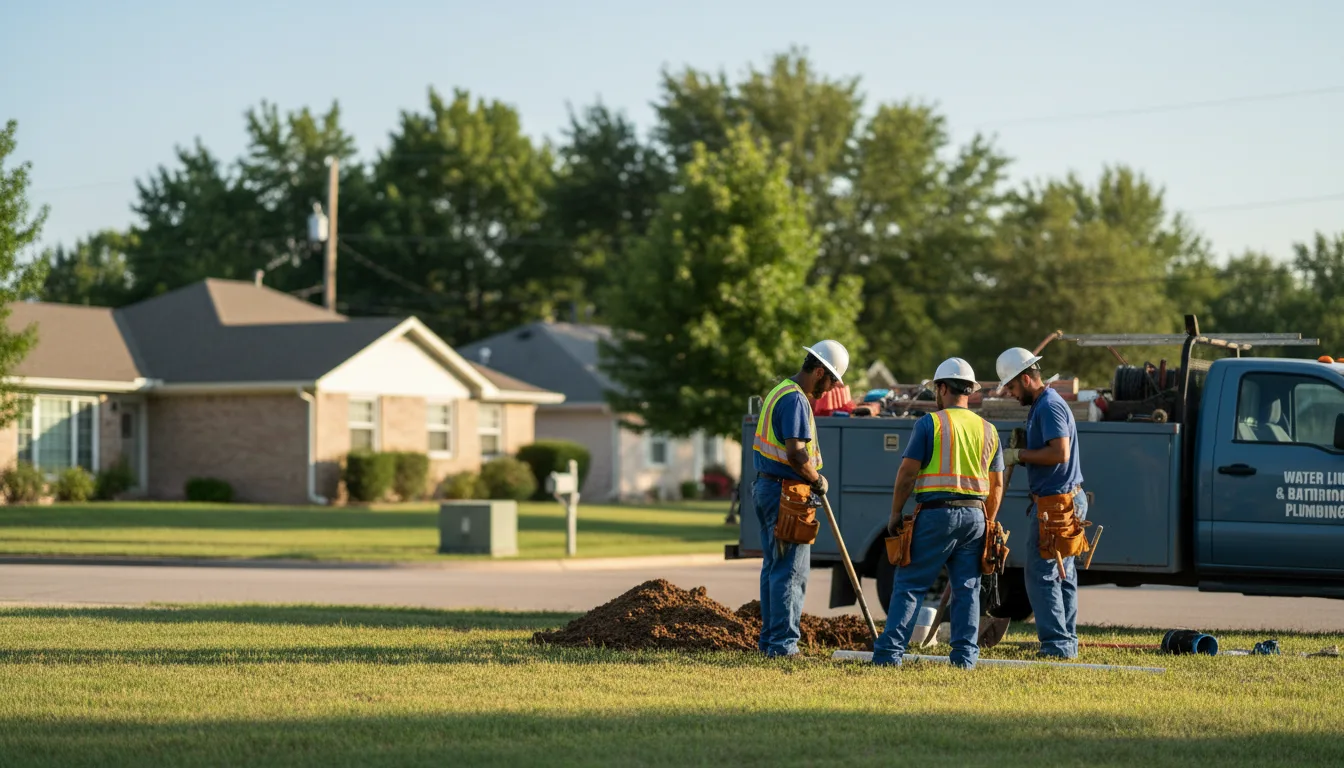 Residential water line and bathroom plumbing service in Plainview, NE